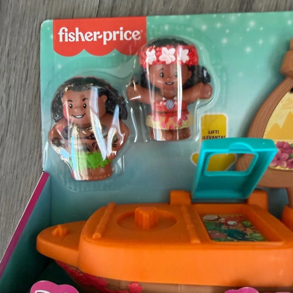 Fisher-Price Little People Disney Moana's Canoe Boat Maui Playset NIB 18+ Months